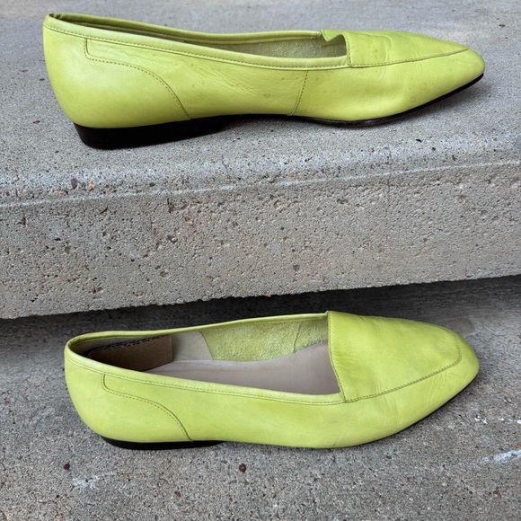 Vintage Enzo Angiolini liberty Lime Green Loafers flat leather size 9 - Picture 2 of 10